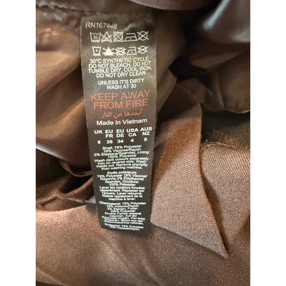 Women's Nasty Gal Brown Button Front and Pleated Romper Size 4 NEW - Picture 2 of 9